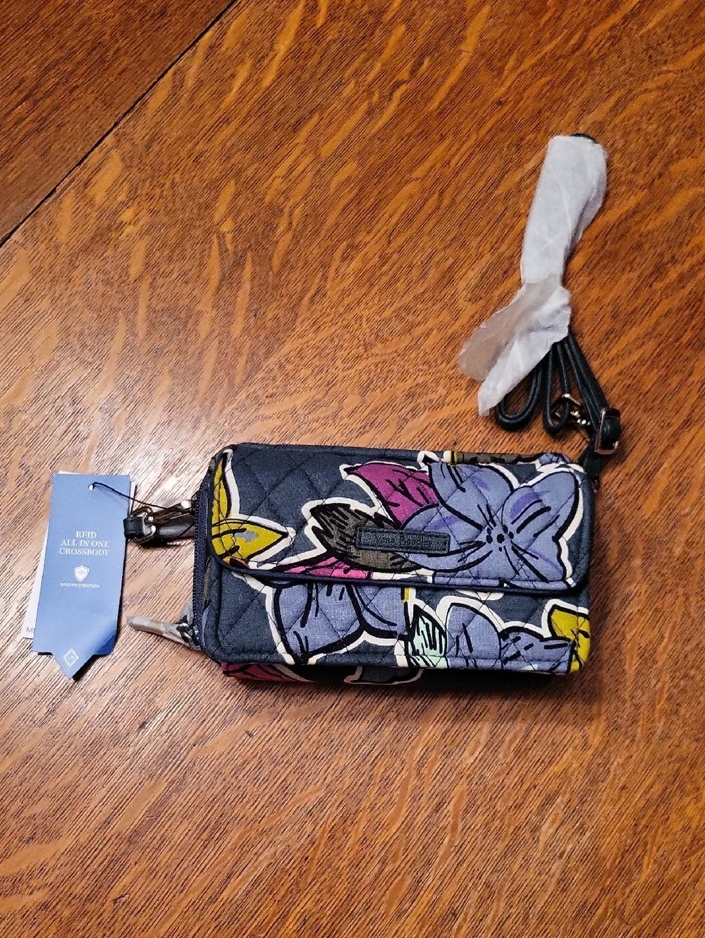 Vera Bradley RFID All In One Crossbody Bag Falling Flowers
